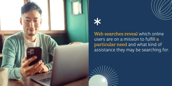 web searches reveal which online users are on a mission to fulfill a particular need and what kind of assistance they may be searching for