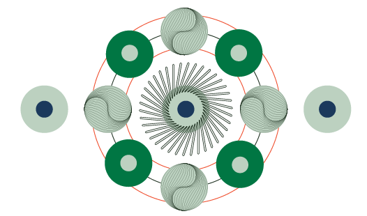 Many green circles